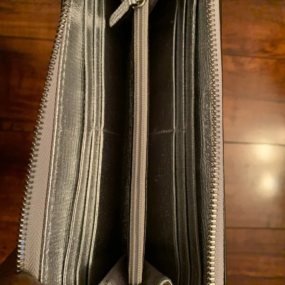 Michael Kors Metallic Silver Zip-Around Wallet